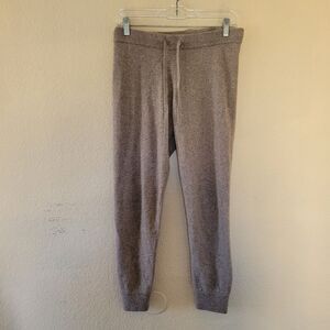 Womens 100% Cashmere Resort Lounge Pants Jogger Sz Small Upwest Brown Speckled